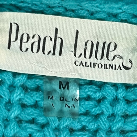 Peach Love California size M stripe open front destroyed fringe cardigan (F) - Picture 2 of 4